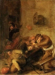 Peasants brawling in a tavern